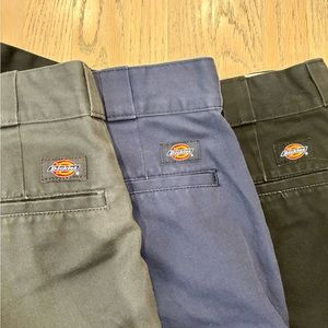 3 pairs Dickies 874 original work pants sz 30 x 34 - black, charcoal gray, navy